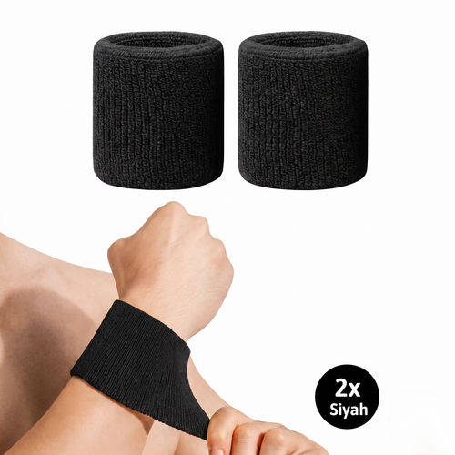 Siyah Havlu Bileklik - 2 Adet
